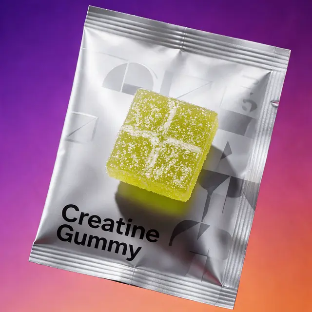 Single-serve creatine gummy pouch